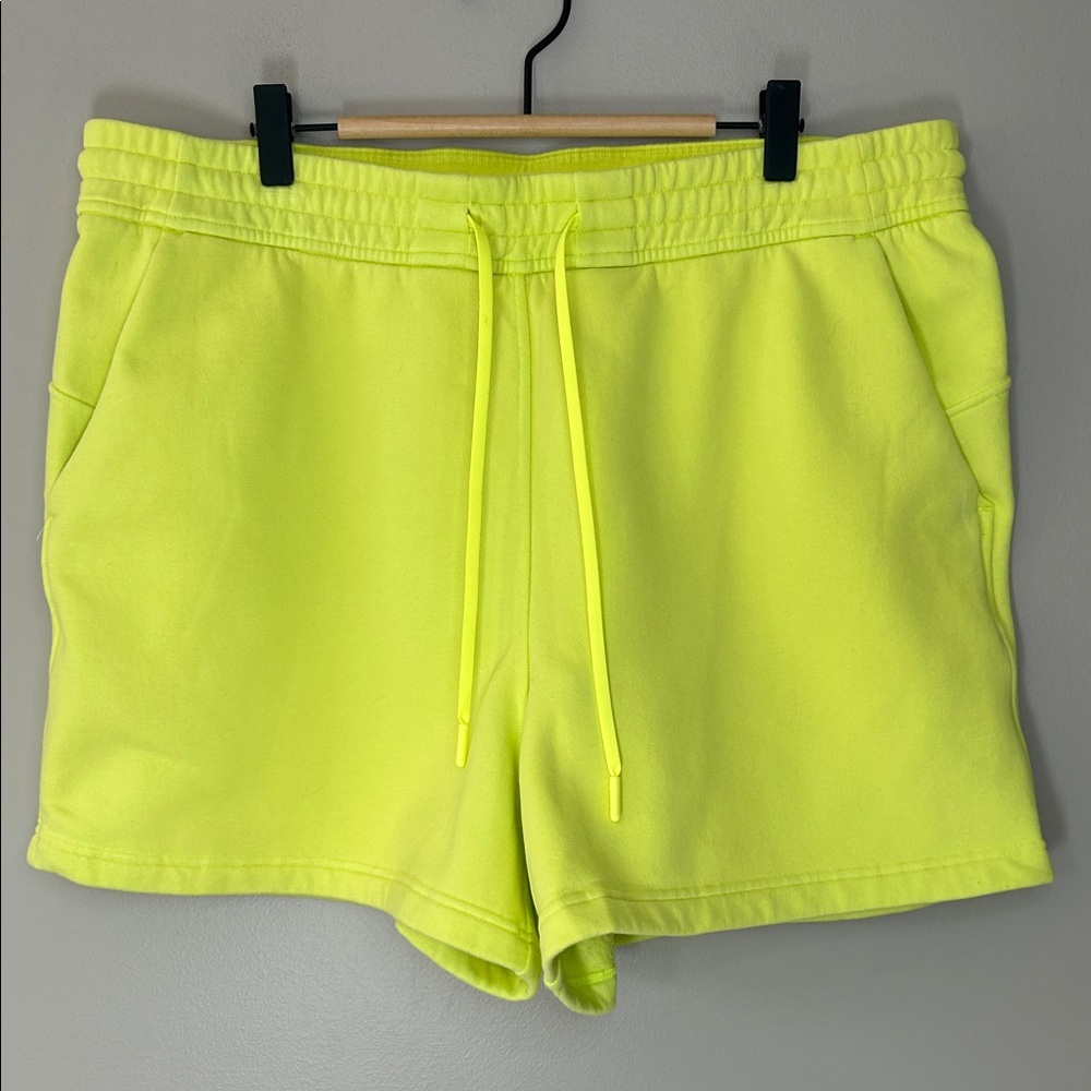 Lululemon Loungeful‎ High Rise Short 4” Electric Lemon Yellow Size 14